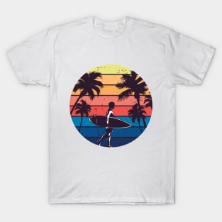 Vintage Surfer and Palm Trees T-Shirt